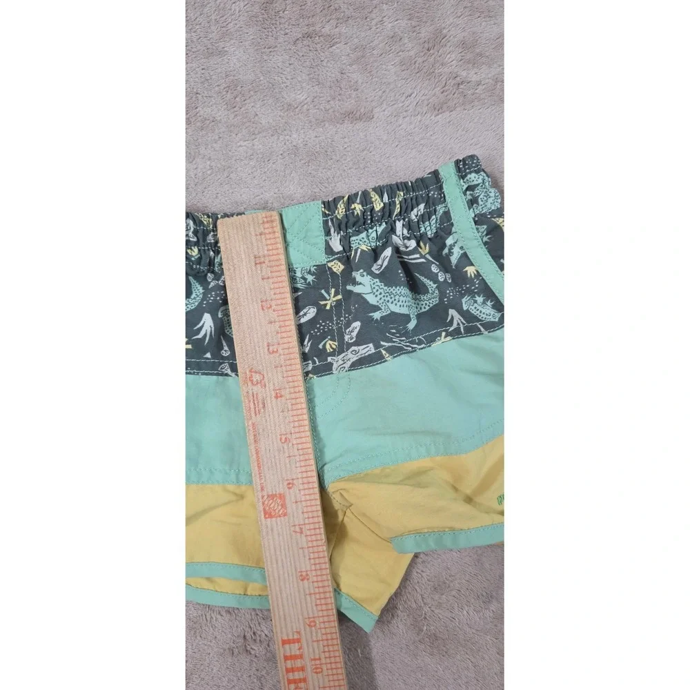 Patagonia swim shorts toddler size 3T Green Yellow Worn Wear 60310S EUC